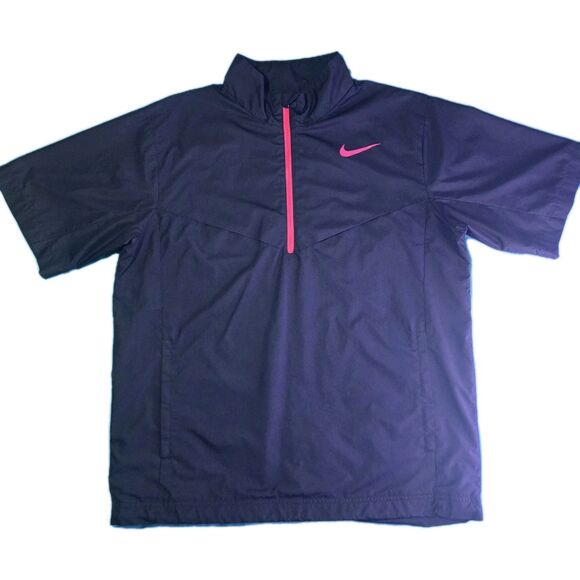 Nike Golf Storm-Fit Pullover Men’s XL Black Pink Quarter Zip Wind Jacket - Picture 1 of 8